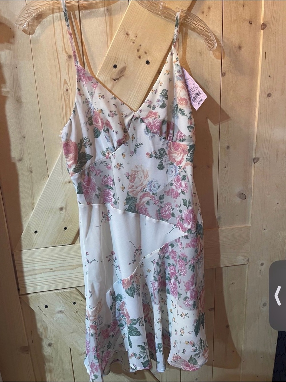 wild fable White Slip Dress with Pink Floral Print